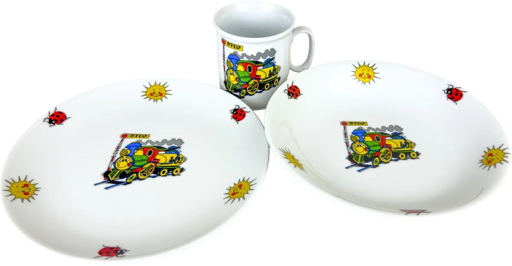 Thun 3 részes gyermek étkészlet Vonat