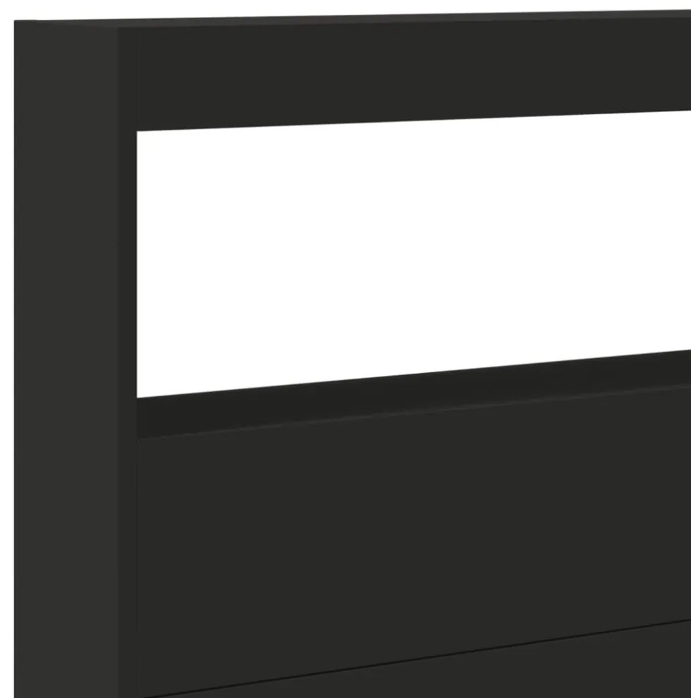 fekete áthidalószekrény LED-világítással 220 x 17 x 102 cm