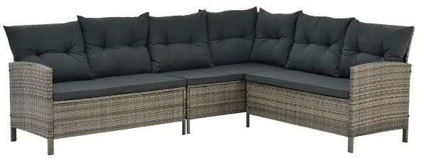 Juskys Kerti rattan szett Manacor - szürke