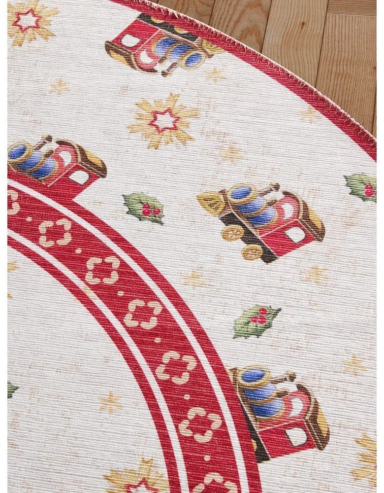 Piros kerek szőnyeg karácsonyi mintával ø 160 cm Toy's Delight Train – Villeroy&amp;Boch