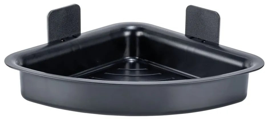 Fekete öntapadós műanyag fürdőszobai polc Parma – Allstar