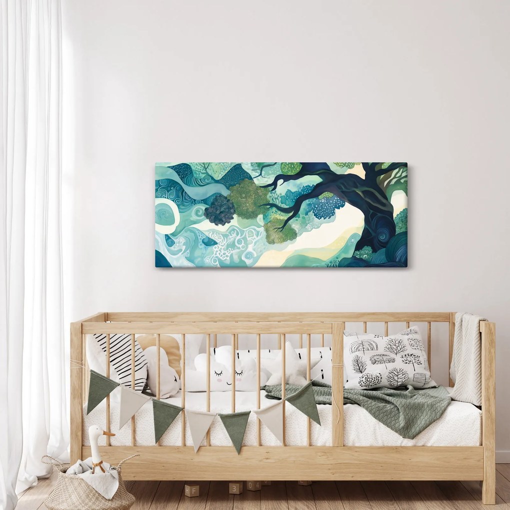 Kép – Az életfa zöld lombkoronája (120x50 cm)