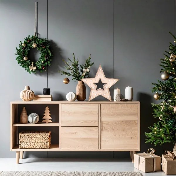 Brilagi - LED karácsonyi dekoráció, csillag, LED/2xAA, 38x40 cm