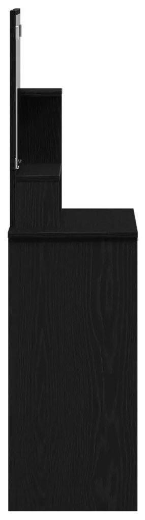 Fekete Tölgy Sminkasztal Tükörrel - 86.5 x 35 x 136 cm