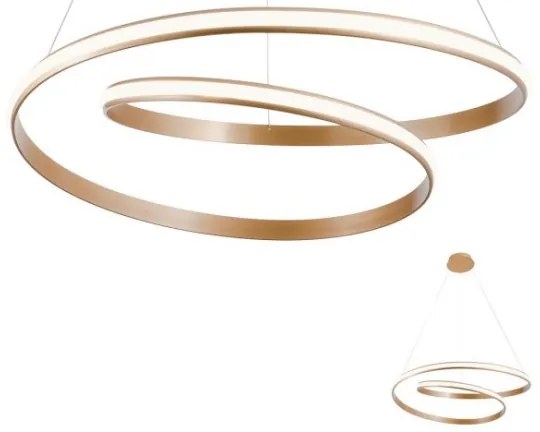 Redo 01-1891 - LED dimmelhető csillár kábellel TORSION LED/35W/230V, átm. 75 cm, bronz