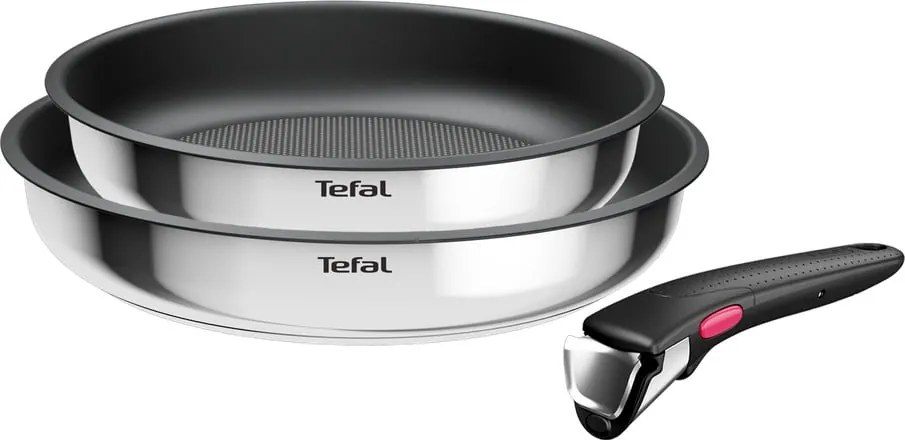 Rozsdamentes acél serpenyő készlet tapadásmentes felülettel, levehető nyéllel 2 db-os ø 26 cm INGENIO Cook Eat L8813S75 – Tefal