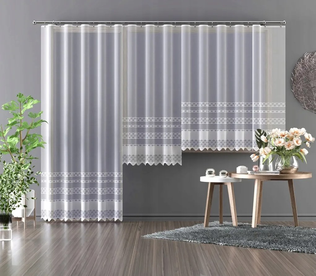 Mg Függöny 773/7 Fehér 200x200cm Kész Szalaggal