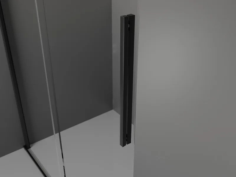 Mexen Velar, nyílásba tolóajtó Walk-In 140 cm, 8 mm átlátszó üveg, fekete matt, 871-140-000-03-70