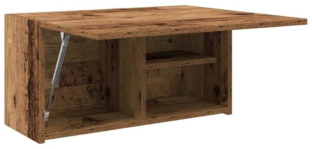 antik fa színű szerelt fa fali fürdőszobaszekrény 60x25x30 cm