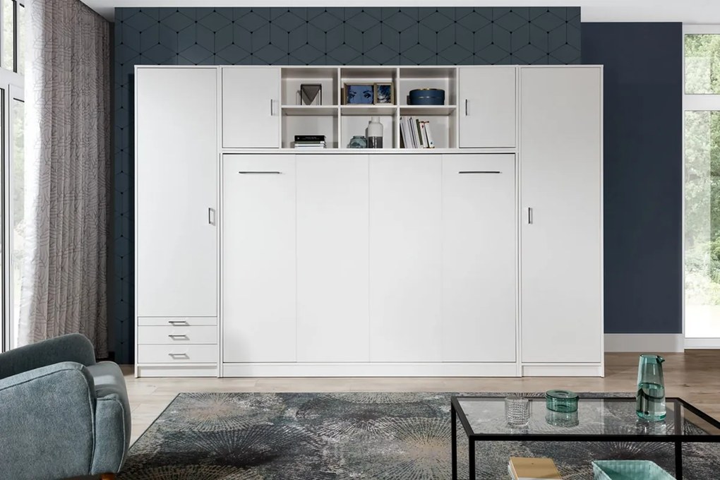 New Elegance vízszintes összecsukható ágy 90x200 - fényes fehér