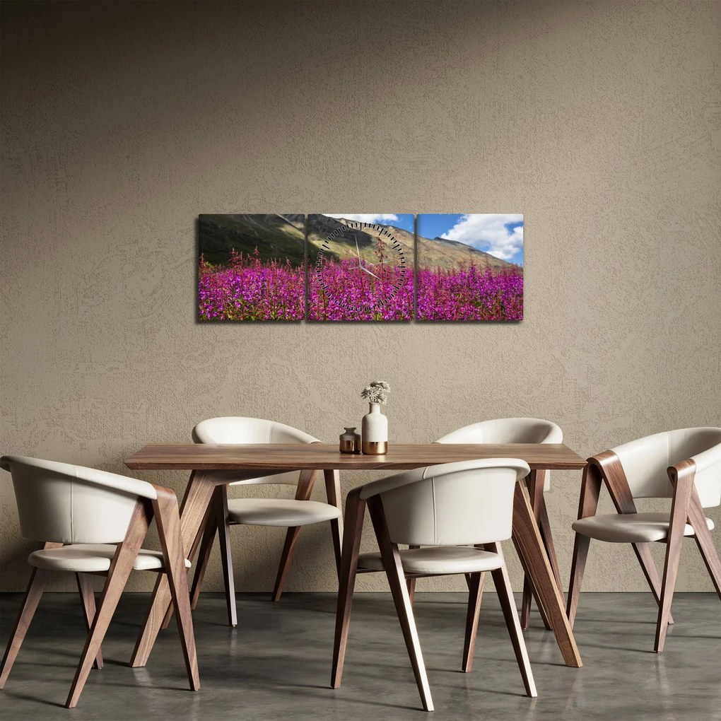 Hegyi rét tája (órával) (90x30 cm)