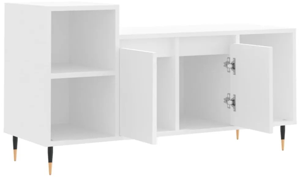 fehér szerelt fa TV-szekrény 100x35x55 cm