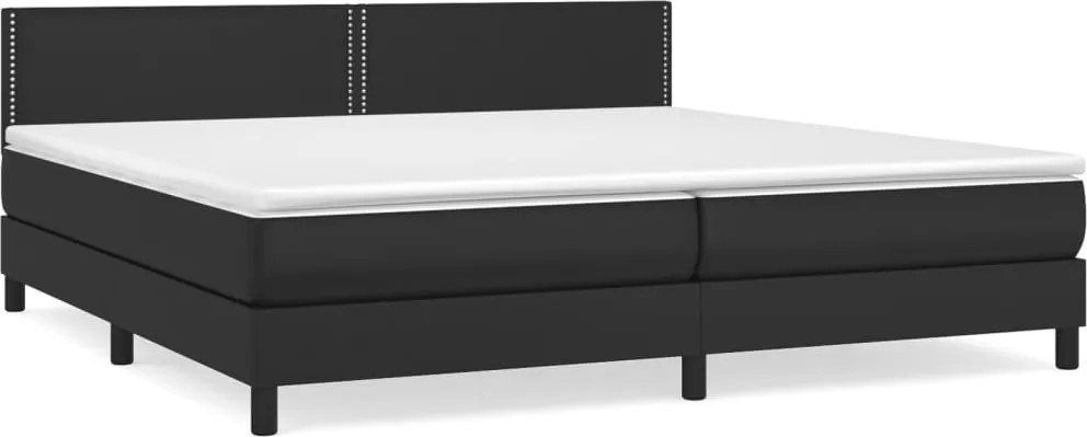 vidaXL fehér műbőr rugós ágy matraccal 200 x 200 cm
