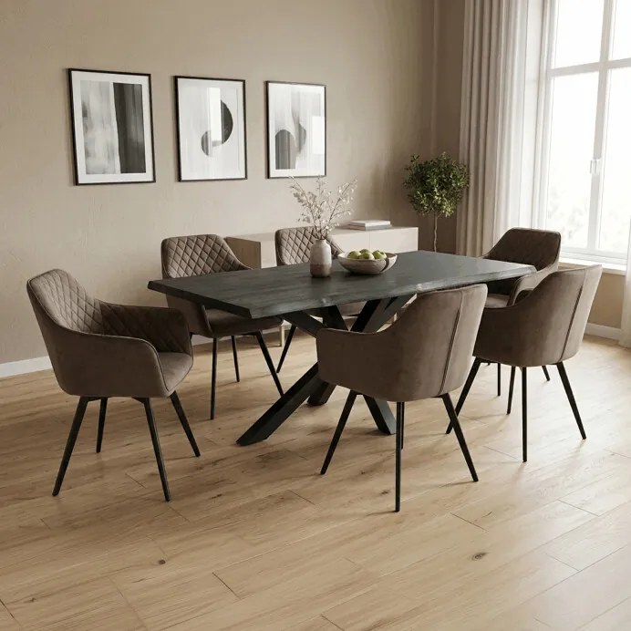 Étkezőszék barna bársony DCH-425 BR4