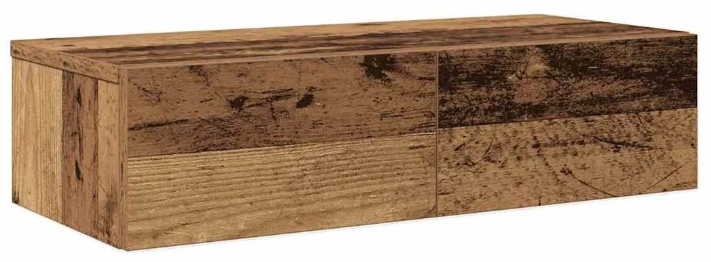 Falipolc fiókokkal régi fa 60x26,5x15 cm műszaki fa