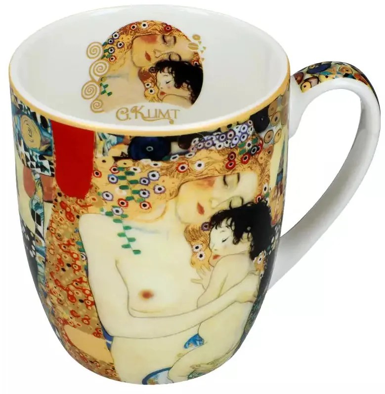 Porcelán bögre 400 ml fém díszdobozban Klimt Anya gyermekével
