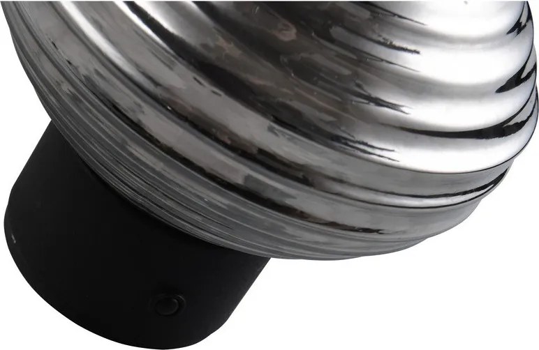 Sötétszürke USB üveg LED fali lámpa ø 15,5 cm Earl – Reality