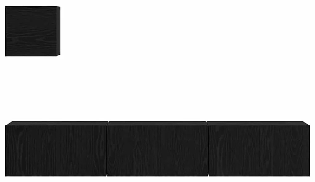 TV szekrény garnitúra 4 pcs Musta tammi 60 x 30 x 30 cm Faanyag