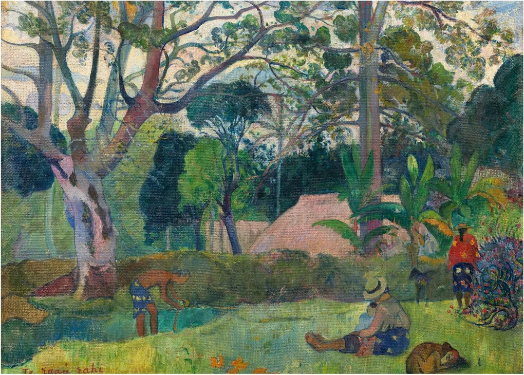 Üveg kép - Paul Gauguin, Te raau rahi (The Big Tree), reprodukciók (70x50 cm)