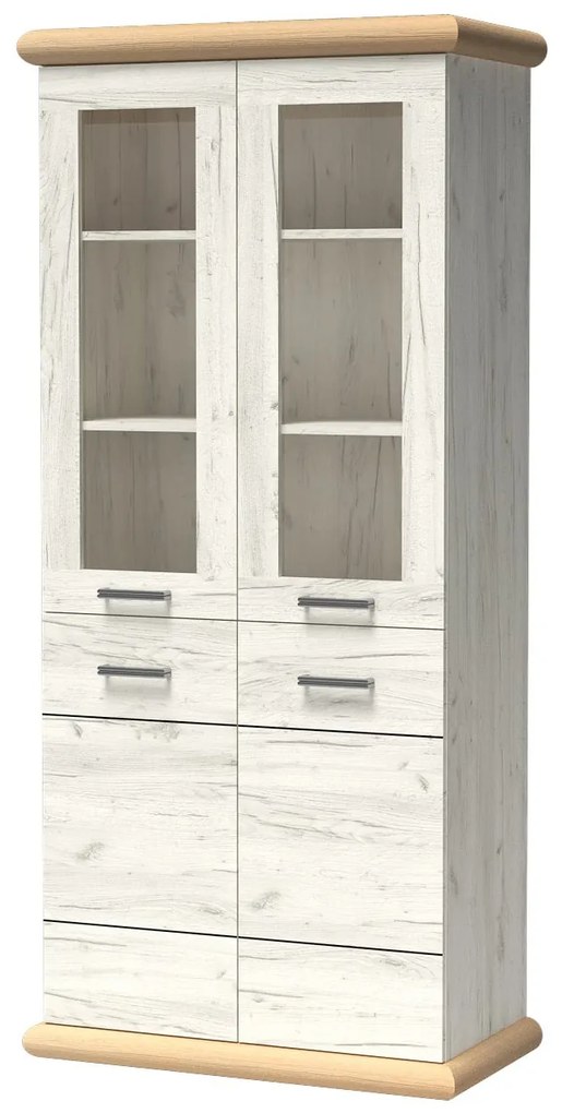 Vitrin Kenny 03 (LED világítással) (fehér craft + arany craft). 1057828