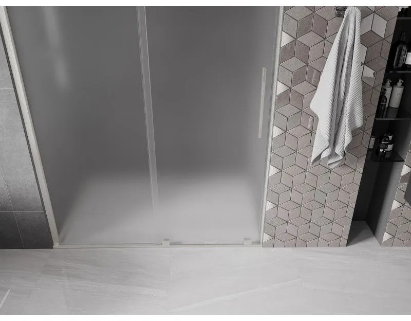 Mexen Velar, tolózuhanyajtó nyitáshoz 150 cm, 8 mm-es matt üveg, csiszolt acél, 871-150-000-31-97