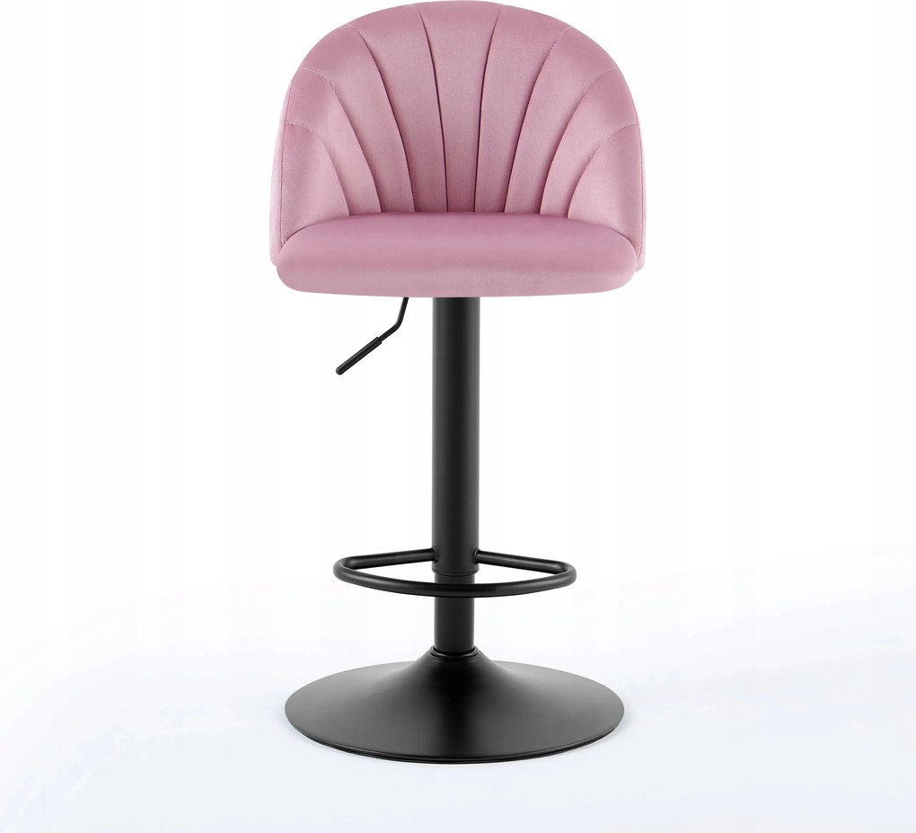 Bár hoker Velúr Rózsaszín Állítható Fekete Fém Loft Láb