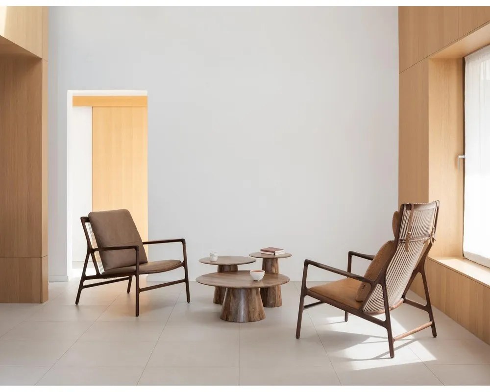 Fekete-bézs bőr fotel Dedo – Gazzda