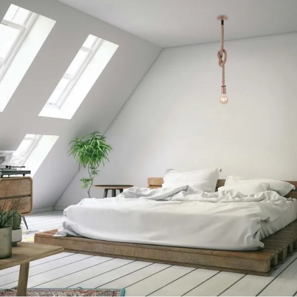 Leuchten Direkt 13572-79 - Csillár zsinóron DIY 1xE27/10W/230V barna