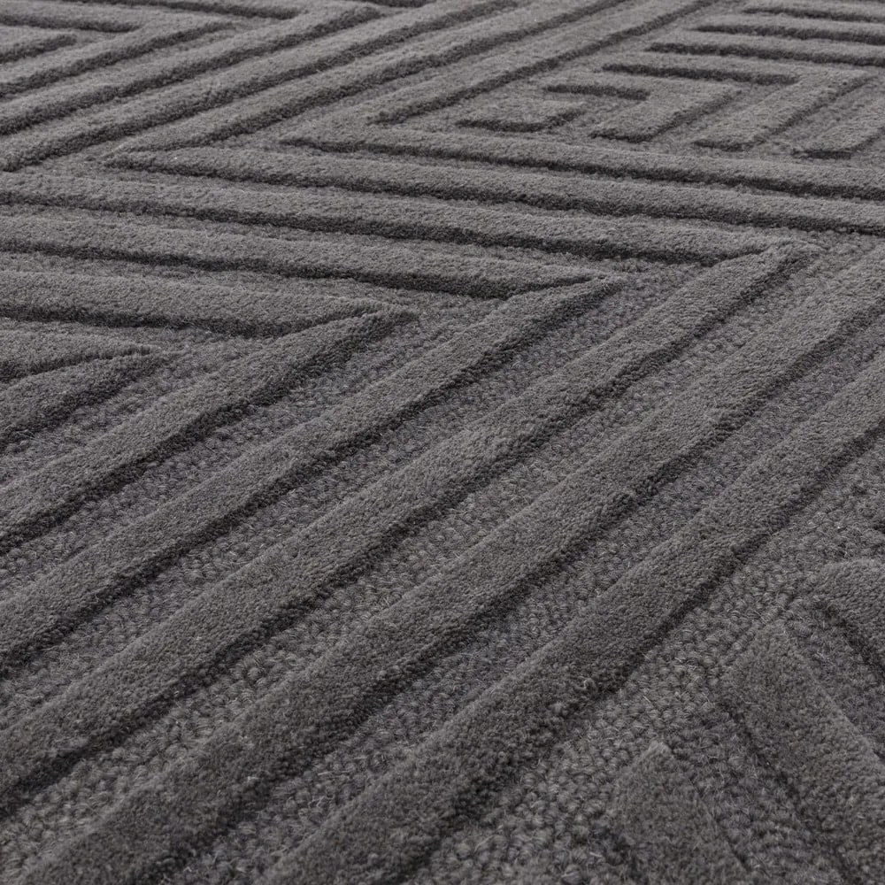 Antracitszürke gyapjú szőnyeg 200x290 cm Hague – Asiatic Carpets