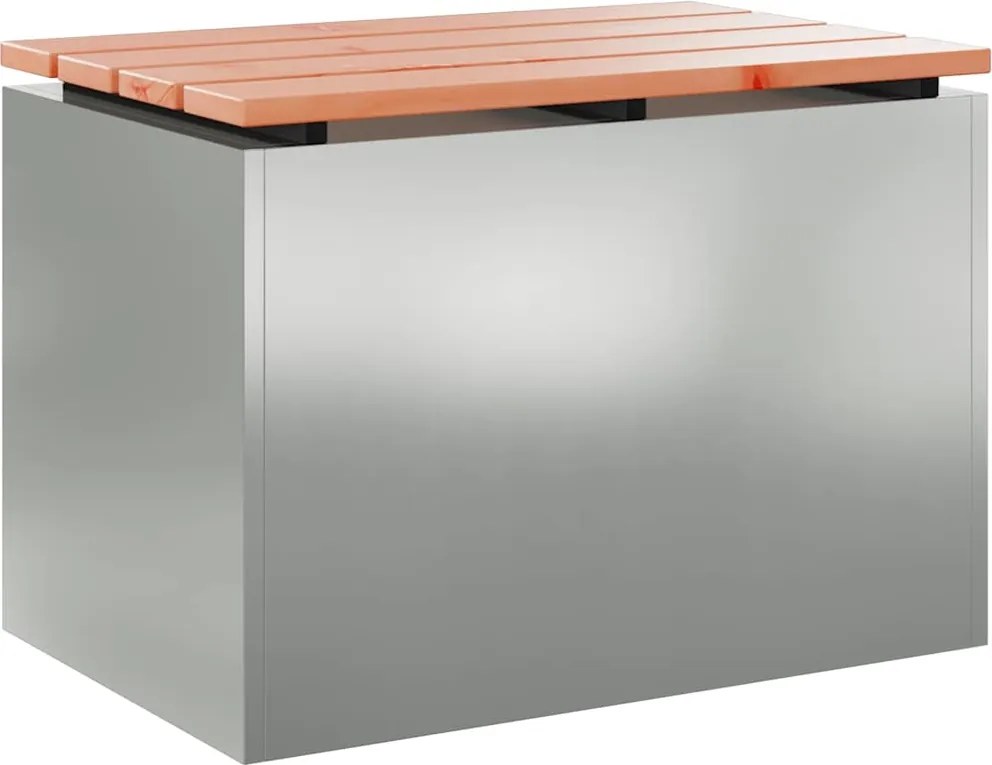 vidaXL Kerti pad Ezüst 60 x 40 x 43 cm Horganyzott acél