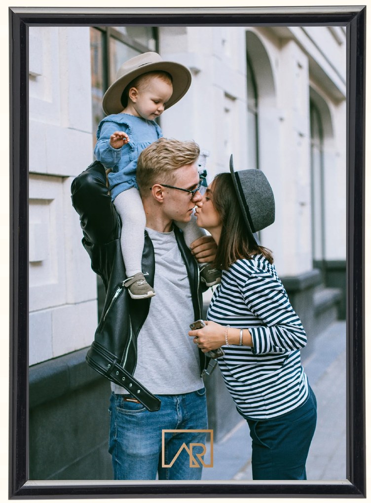 Képkeret egy képhez A4 21x29,7 fekete műanyag