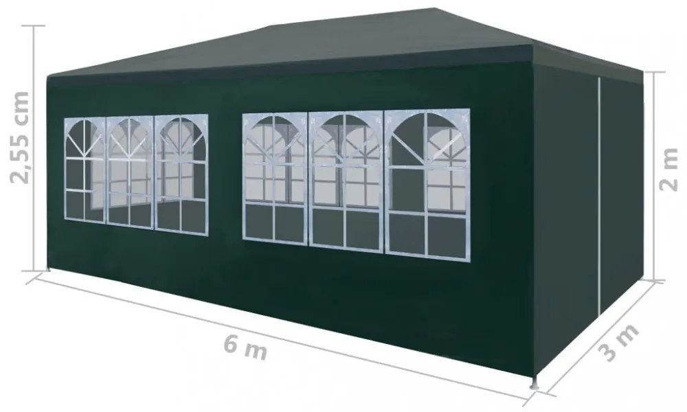 zöld partisátor 3 x 6 m