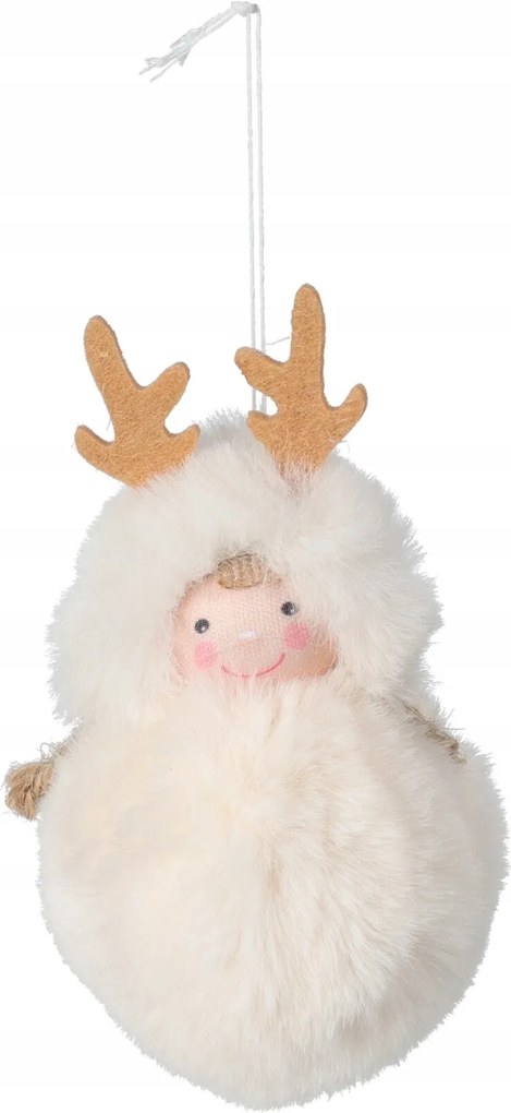 Függődekoráció 13 cm Agancsos lány, krémszínű