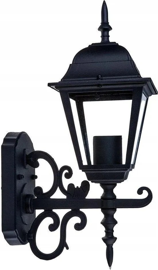 Kültéri homlokzati fali lámpa fekete dekoratív zseblámpa V-tac