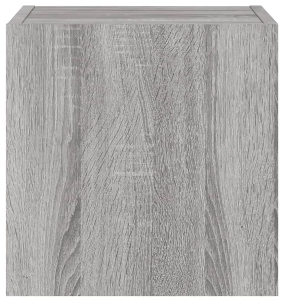 szürke sonoma színű fali TV-szekrény LED-ekkel 30,5x35x30 cm