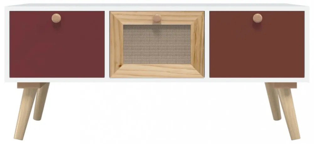 szerelt fa dohányzóasztal fiókokkal 80 x 40 x 35,5 cm