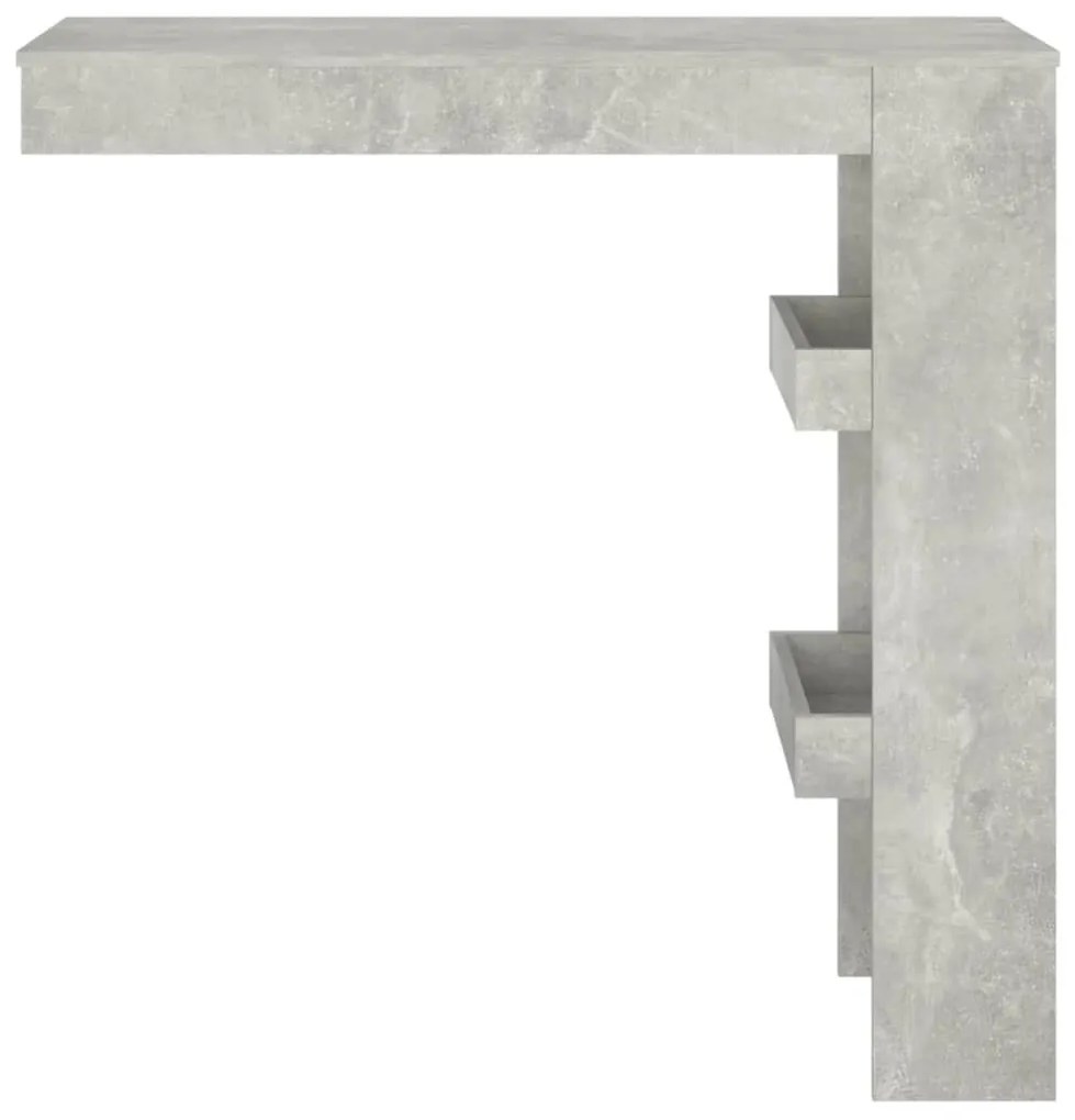 Betonszürke fatermék fali bárasztal 102 x 45 x 103,5 cm