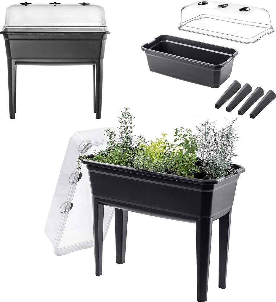 Virágtartó Erkély Üvegház Kerti Házi Zöldséges 75cm 42L