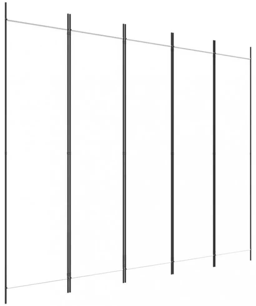 fehér 5 paneles paraván 250x200 cm szövet