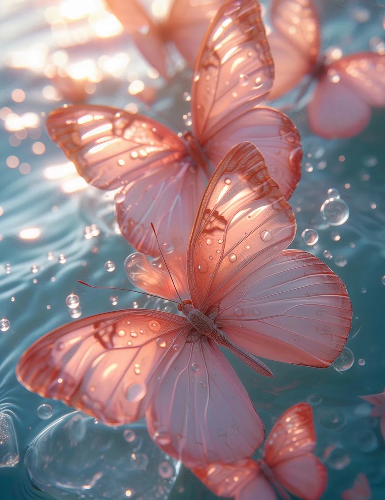 Poszter 50x65cm Fényes pillangók