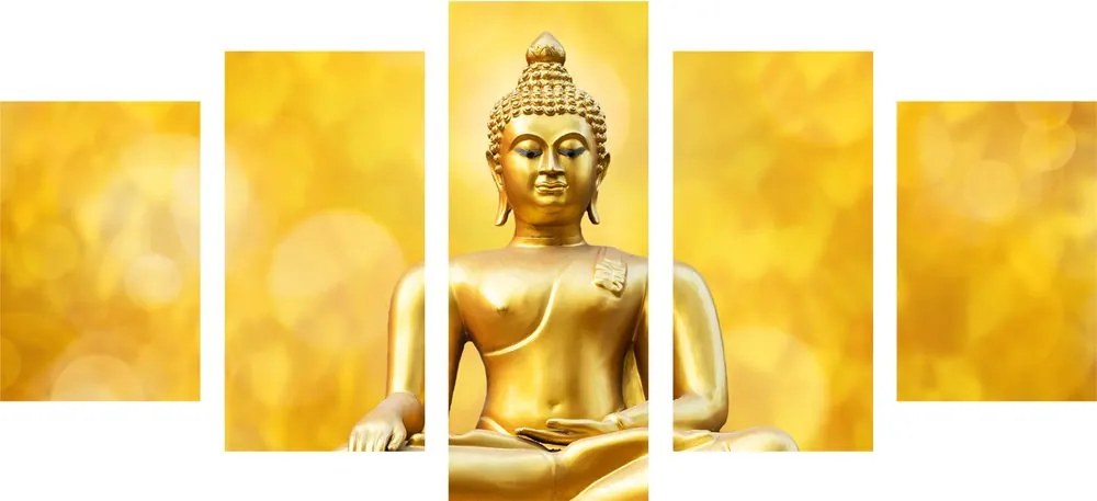 5 részes kép arany Buddha szobor