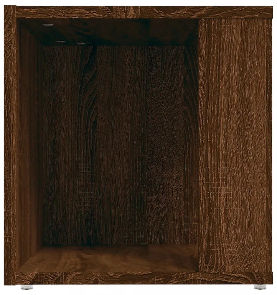 barna tölgy színű szerelt fa kisasztal 33 x 33 x 34,5 cm
