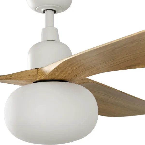 FARO 34361WT-11L - Mennyezeti ventilátor OUTWOOD L 1xE27/15W barna/fehér Ø 150 cm WT IP44 + távirányító