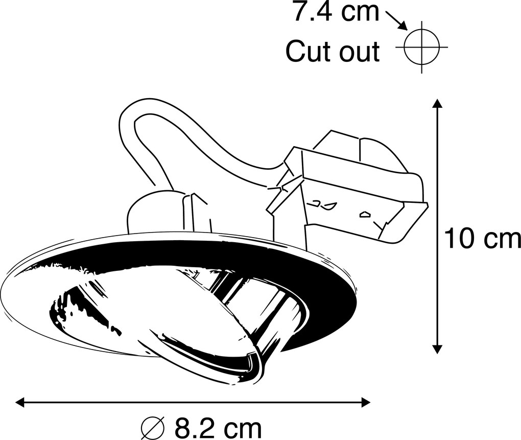 6 darabos modern, süllyesztett, dönthető, fehér spotlámpa szett GU10 50mm - Edu