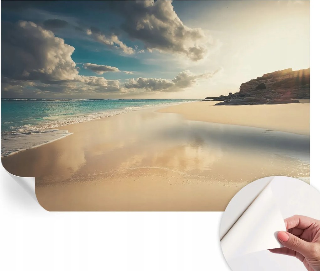 Öntapadós fotótapéta Falra 3D Loft Napsütötte tengerpart 152x104 cm