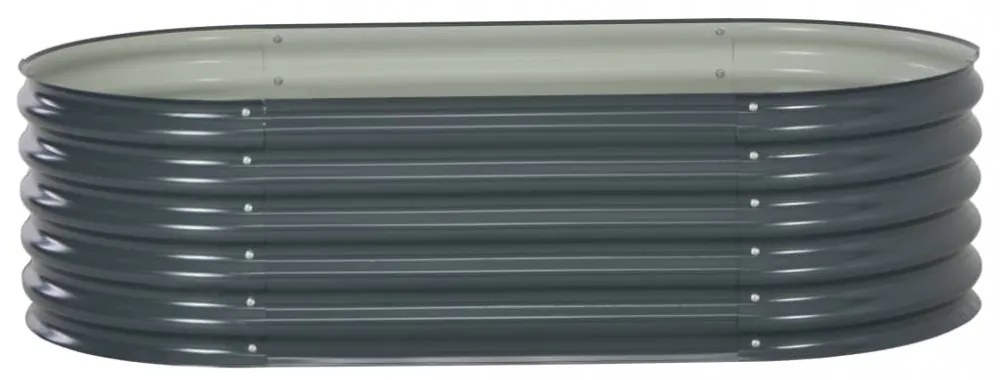 szürke horganyzott acél kerti magaságyás 160 x 80 x 44 cm
