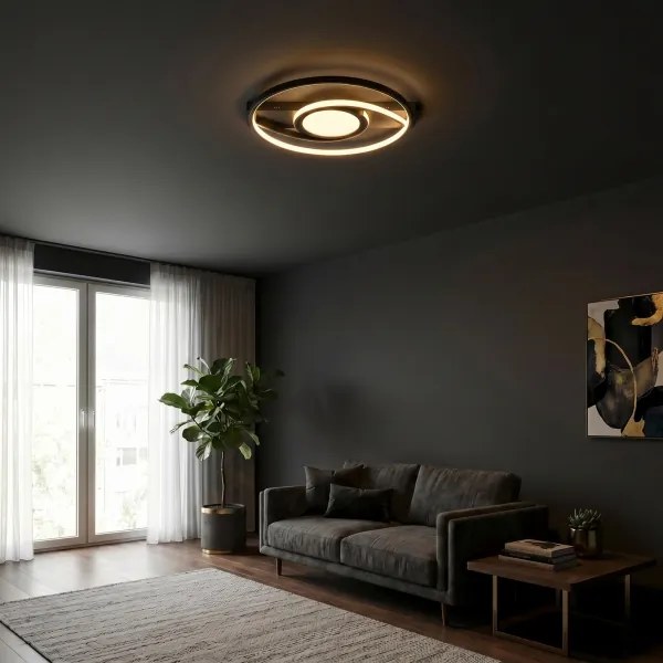 Brilagi - LED Dimmelhető mennyezeti lámpa TWIRL LED/38W/230V fekete + távirányító