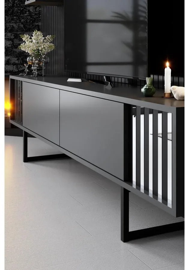 TV szekrény Chrome Line - Anthracite, Black