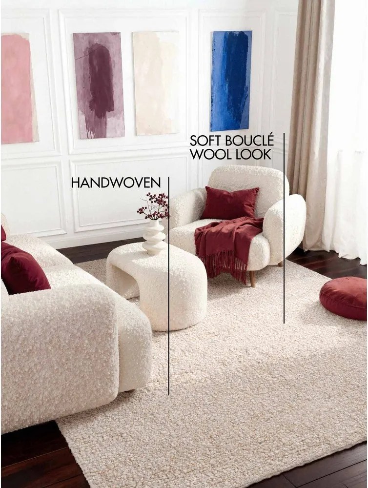 Krémszínű kézi szövésű buklé szőnyeg 120x170 cm Notting Hill Portobello – Ted Baker