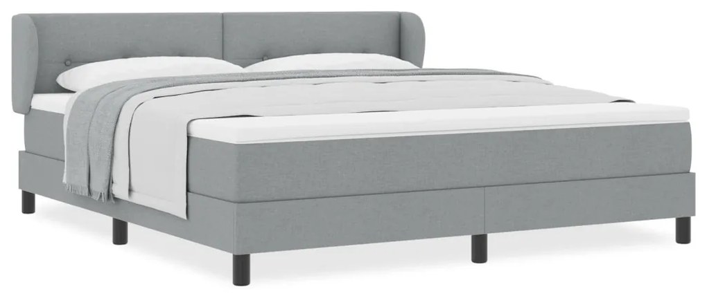 Boxspring Ágy Matrac Közép Szürke 180x200 cm Szövet